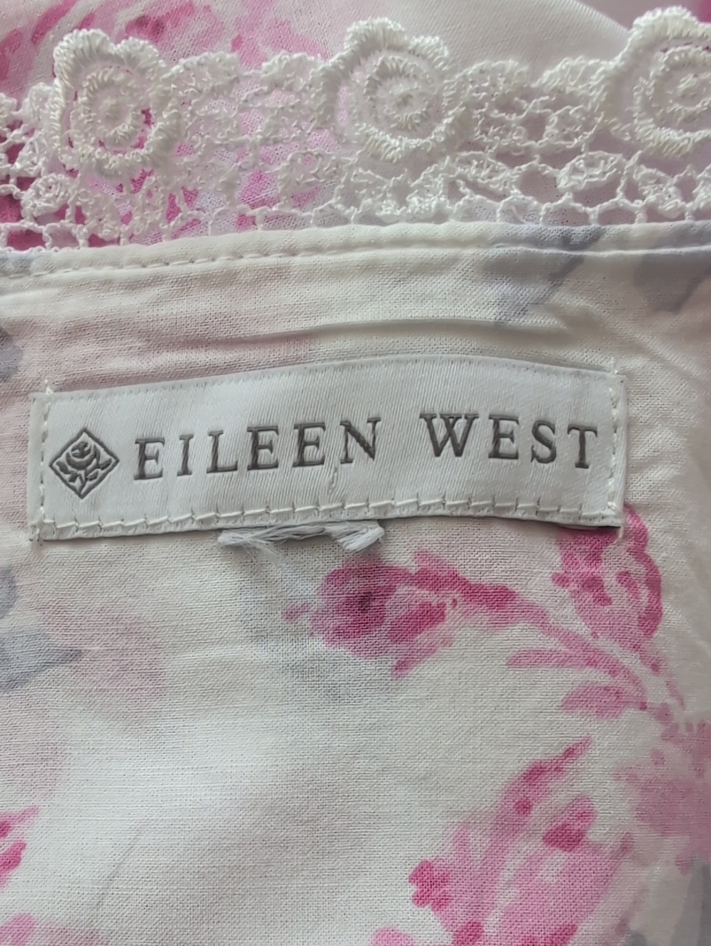 EILEEN WEST Cotton Floral Lace-Trim Button Front Traditional  Nightgown. XL - Picture 15 of 16